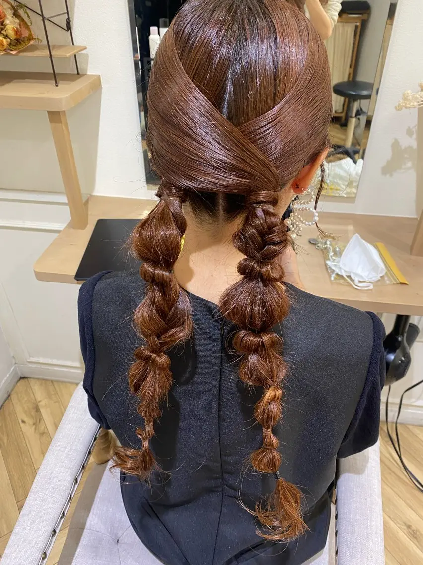 ロング ヘアセット 原 朱莉のヘアスタイル
