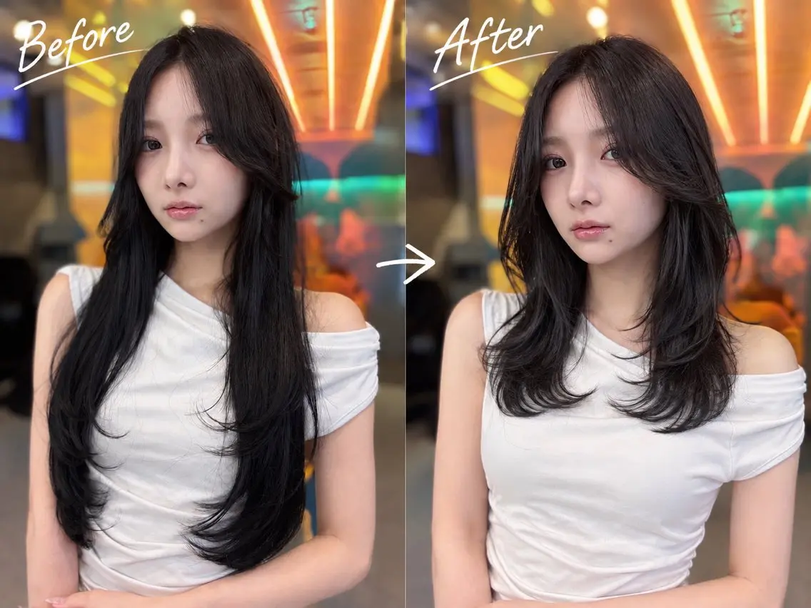 ミディアム カット ヘアカラー トリートメント ✨縮毛矯正✨レイヤー ホウダカズヒロのヘアスタイル