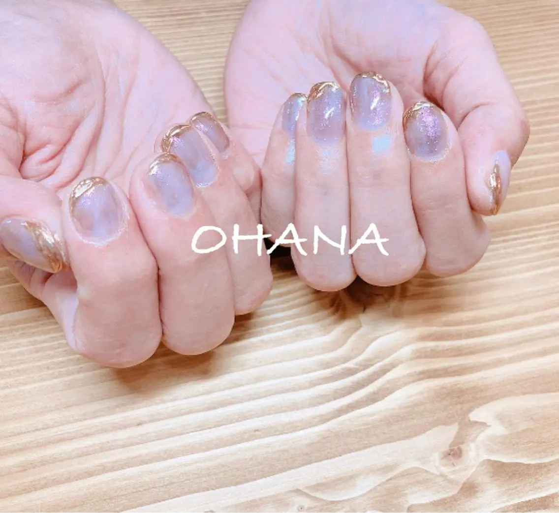 ネイル フットネイル ハート ミラーネイル ニュアンスネイル ショートネイル nailroom OHANA🌴のネイルデザイン