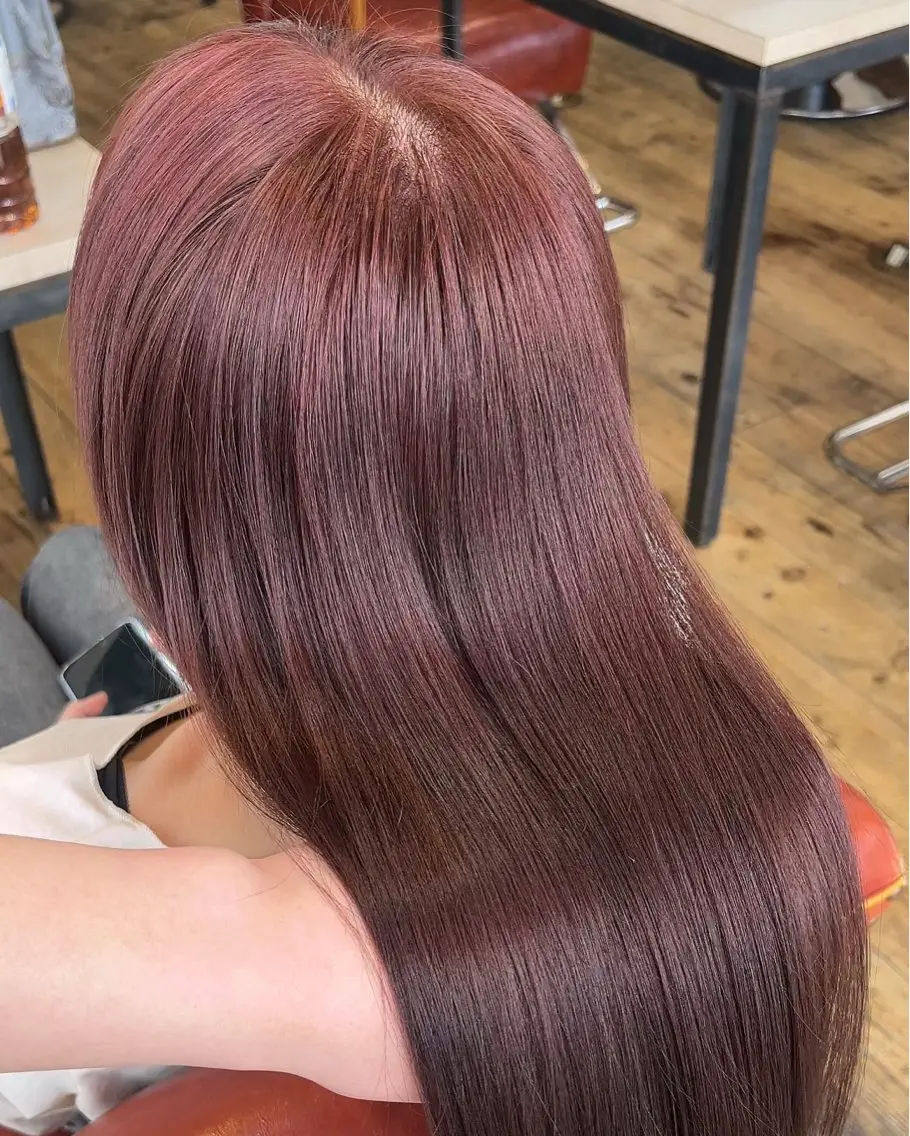 セミロング ヘアカラー しみず りんねのヘアスタイル