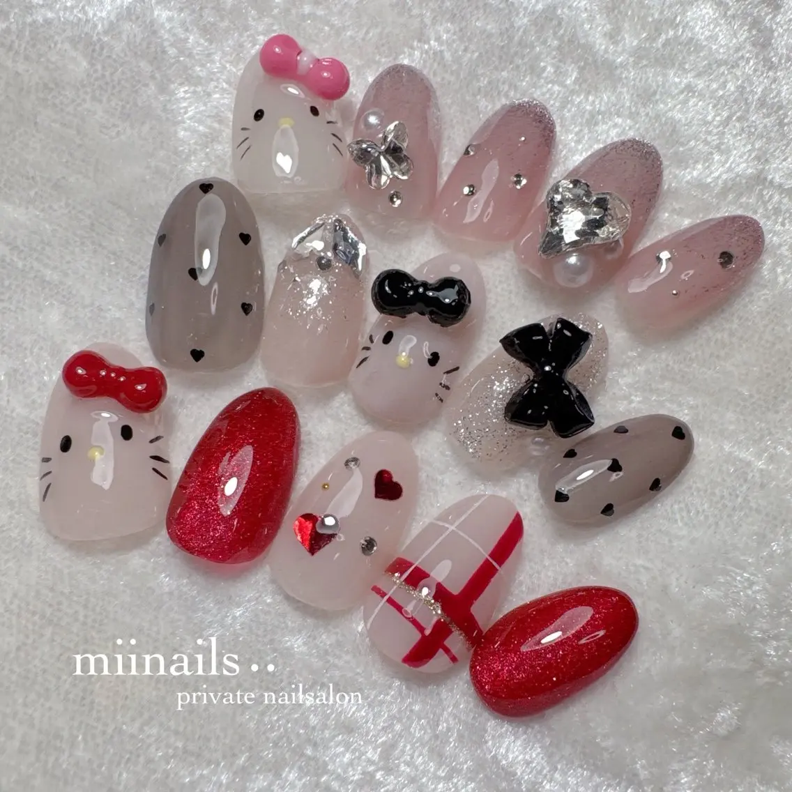 ネイル 韓国ネイル マグネットネイル ワンホンネイル ハンドネイル nailsalon miinailsのネイルデザイン