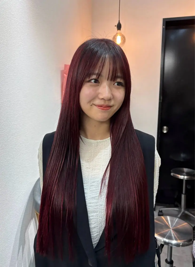 ロング カラー カット ヘアカラー トリートメント レイヤーカット🎀 NANAHAのヘアスタイル