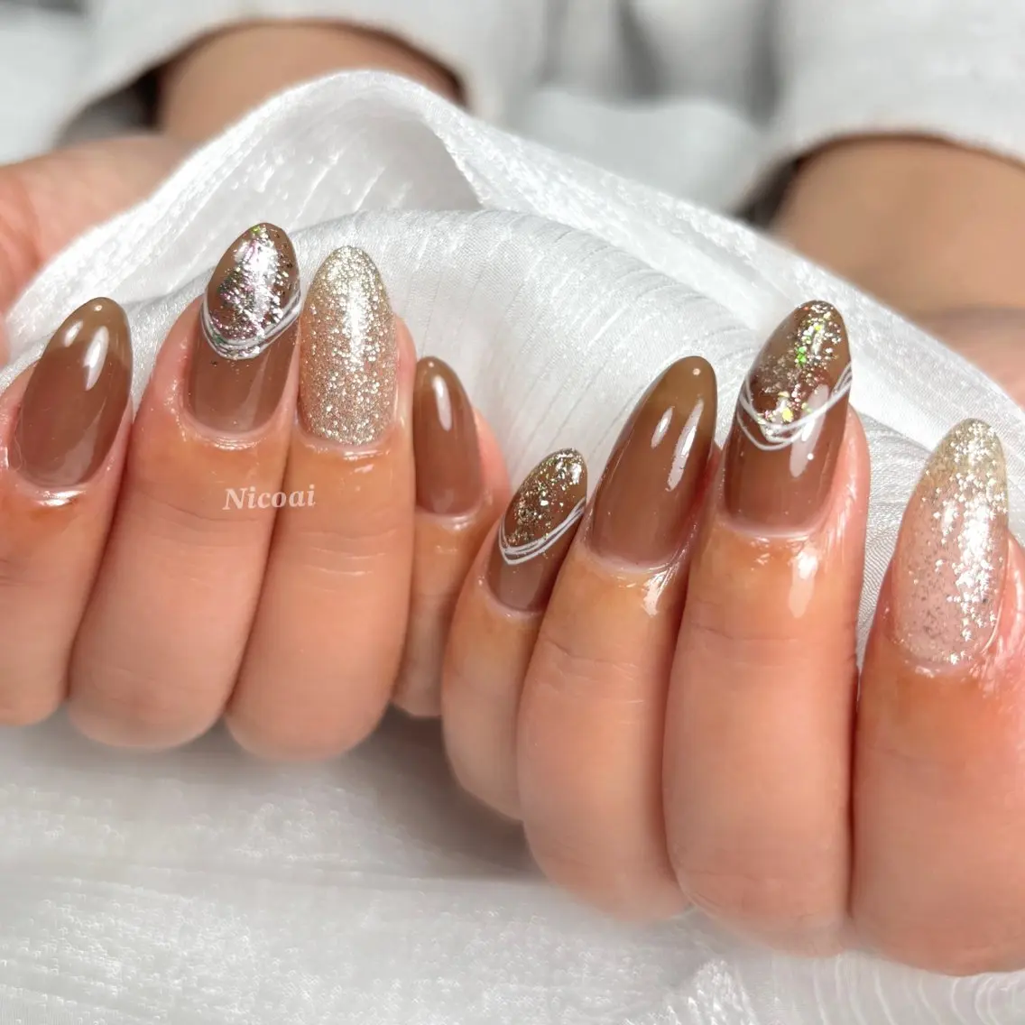ネイル ブラウン NailSalon Nicoaiのネイルデザイン