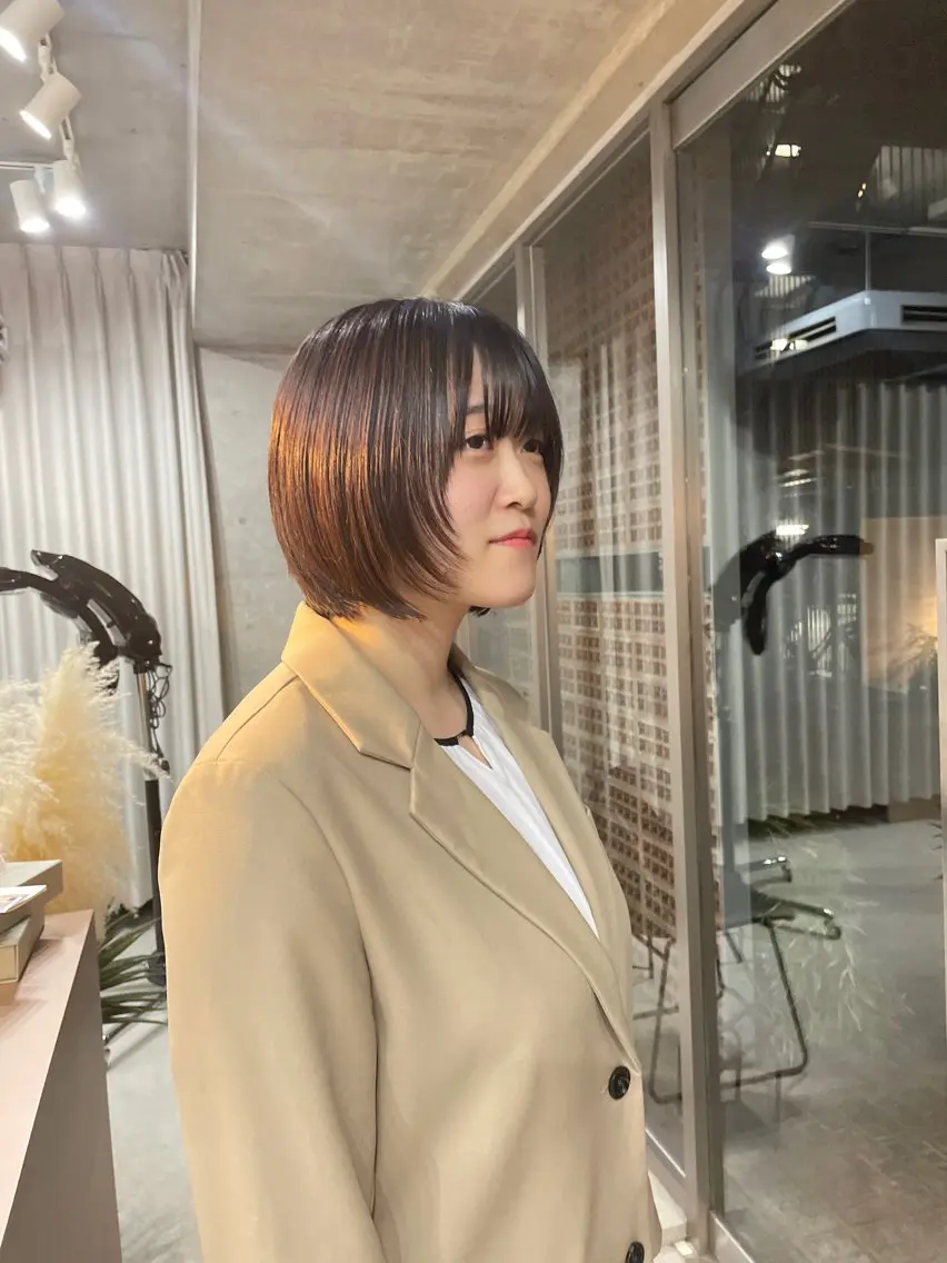ショート カラー カット ヘアカラー 表参道🌿赤み消し カラー/チナツのヘアスタイル