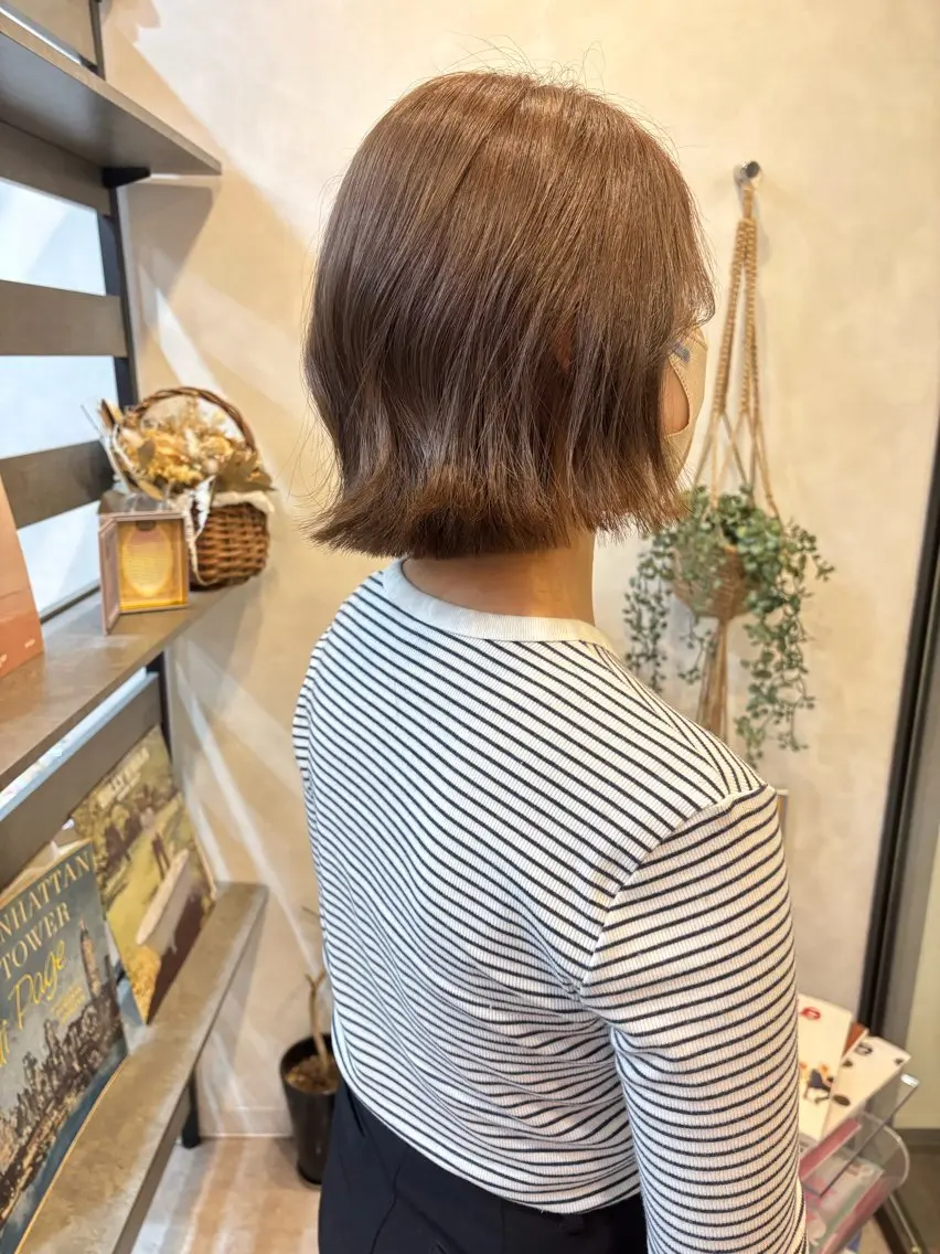 ミディアム カラー ブラウンカラー 透明感カラー ヘアカラー 矢野 漣星のヘアスタイル