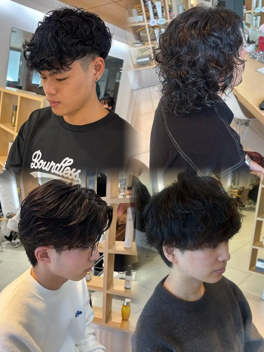 パーマ メンズ メンズパーマ スペインカール ニュアンスパーマ スパイラルパーマ 💈メンズパーマ カラー💈momoのヘアスタイル