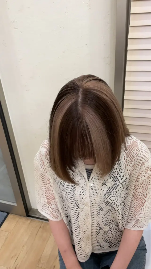 ミディアム カラー ヘアカラー トリートメント 橋本翔 ハイトーン/レイヤーのヘアスタイル