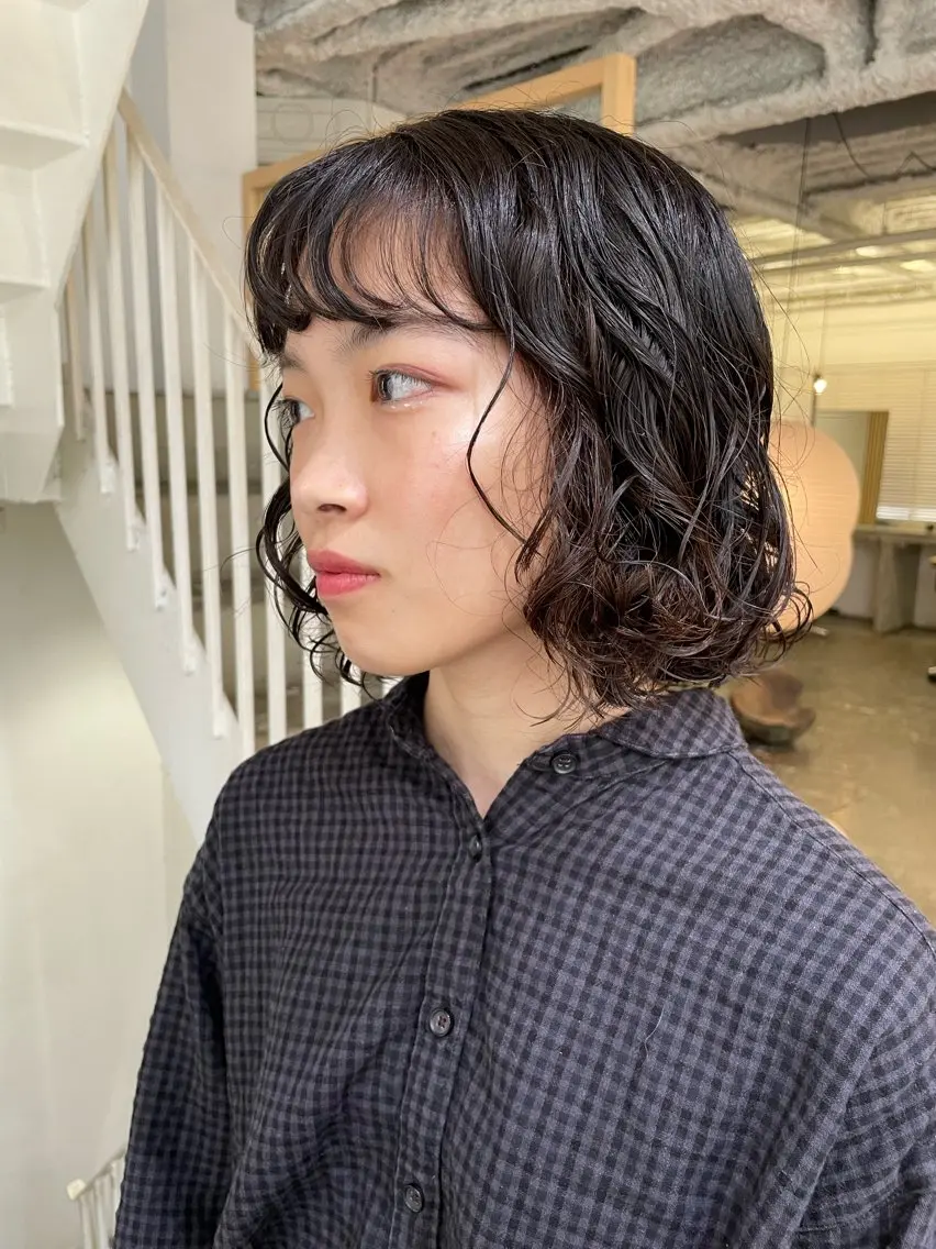 パーマ ボブ カット パーマ 平野 叶花のヘアスタイル