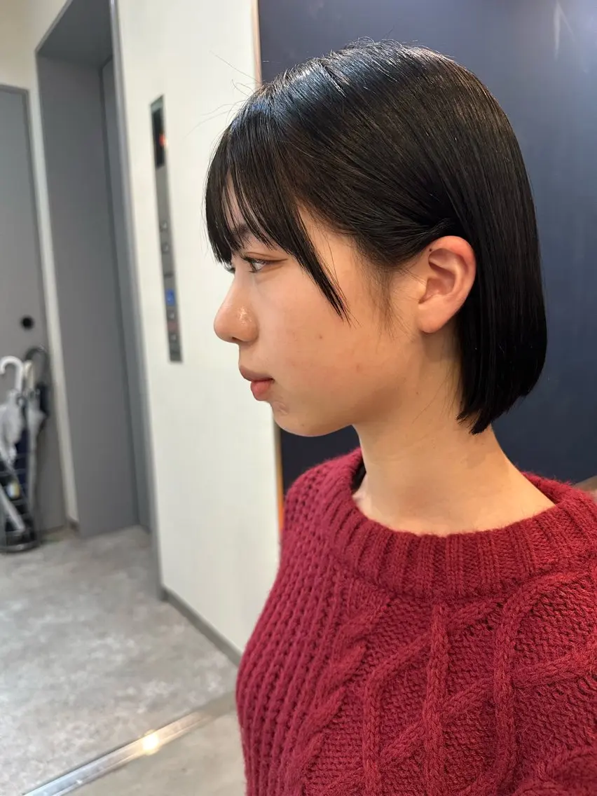 ショート カラー 黒髪 ブルーカラー ブルーブラック ボブ 似合わせカット 平日オススメ✨ コスパ&タイパ✨山下のヘアスタイル