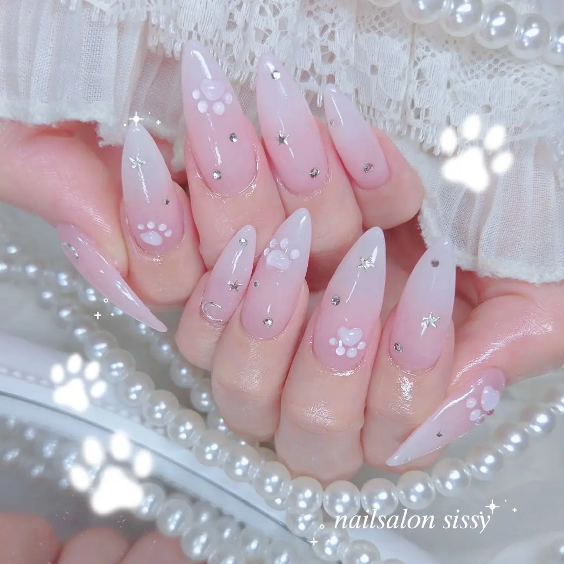 ネイル ガーリー ハンドネイル sissy hatsuneのネイルデザイン