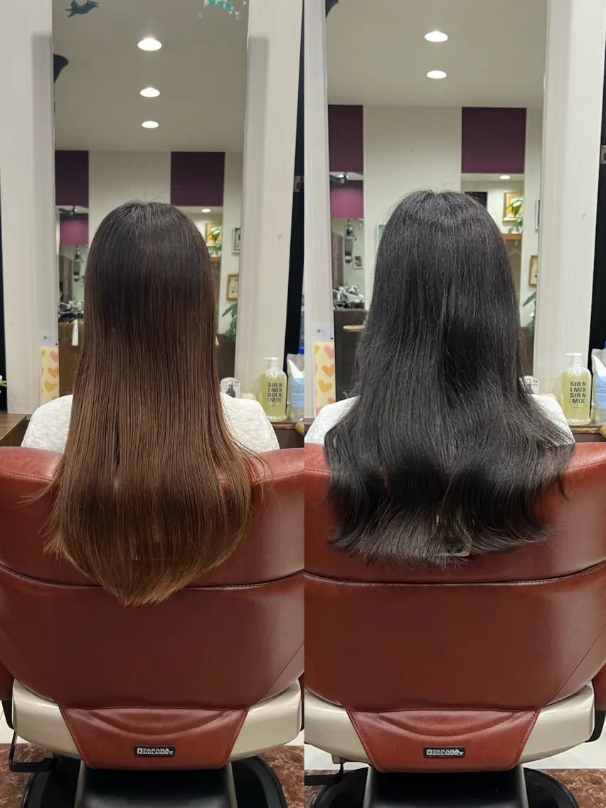 ロング カラー グレージュ ラベンダーカラー ラベンダーグレージュ ラベンダーグレー 髪質改善 ヘアカラー トリートメント 藤田 竜成のヘアスタイル