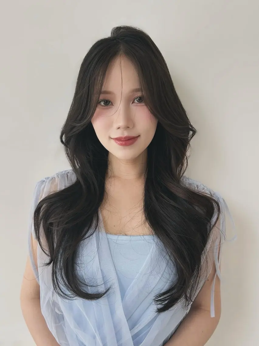 ロング カット ヘアカラー トリートメント 🎀大竹美侑／顔まわ りカット／レイヤーのヘアスタイル