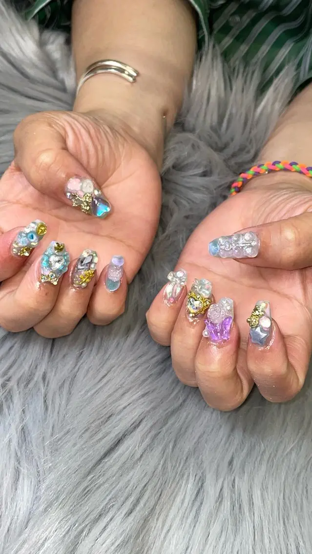 ネイル ラメ(グリッター) RICO Nail パーツつけ放題🌈のネイルデザイン