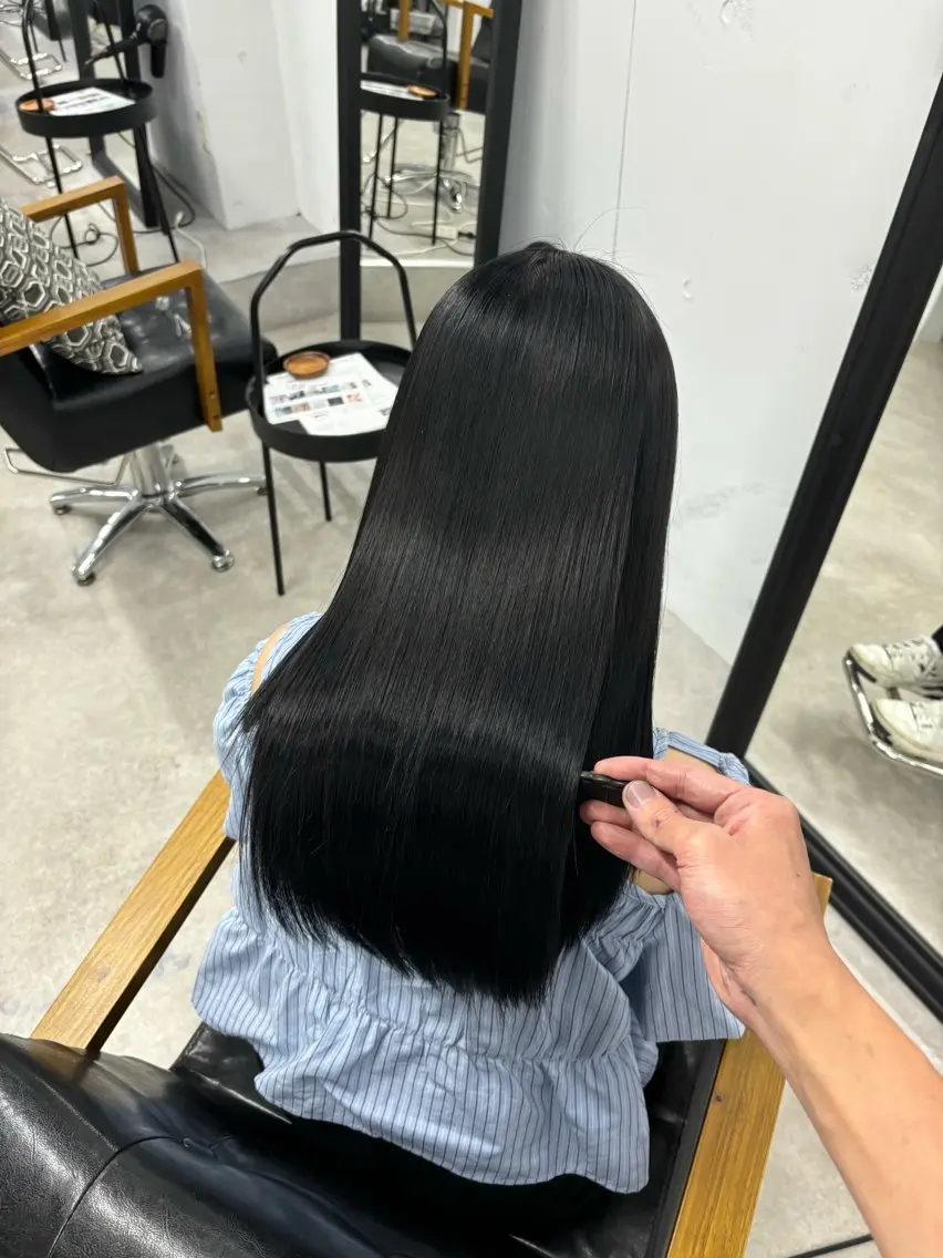 ロング カラー 髪質改善 縮毛矯正 トリートメント マツダ レンのヘアスタイル