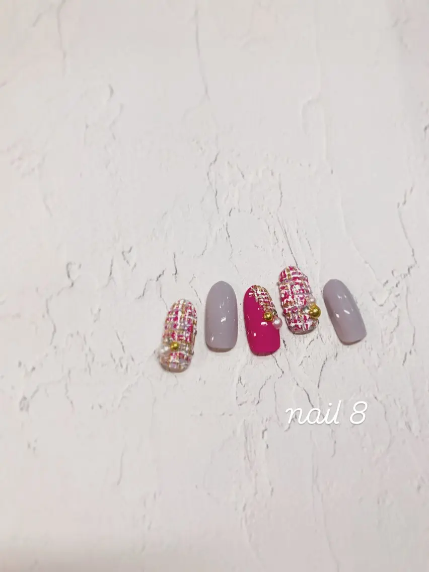 ネイル ツイードネイル nail 8のネイルデザイン