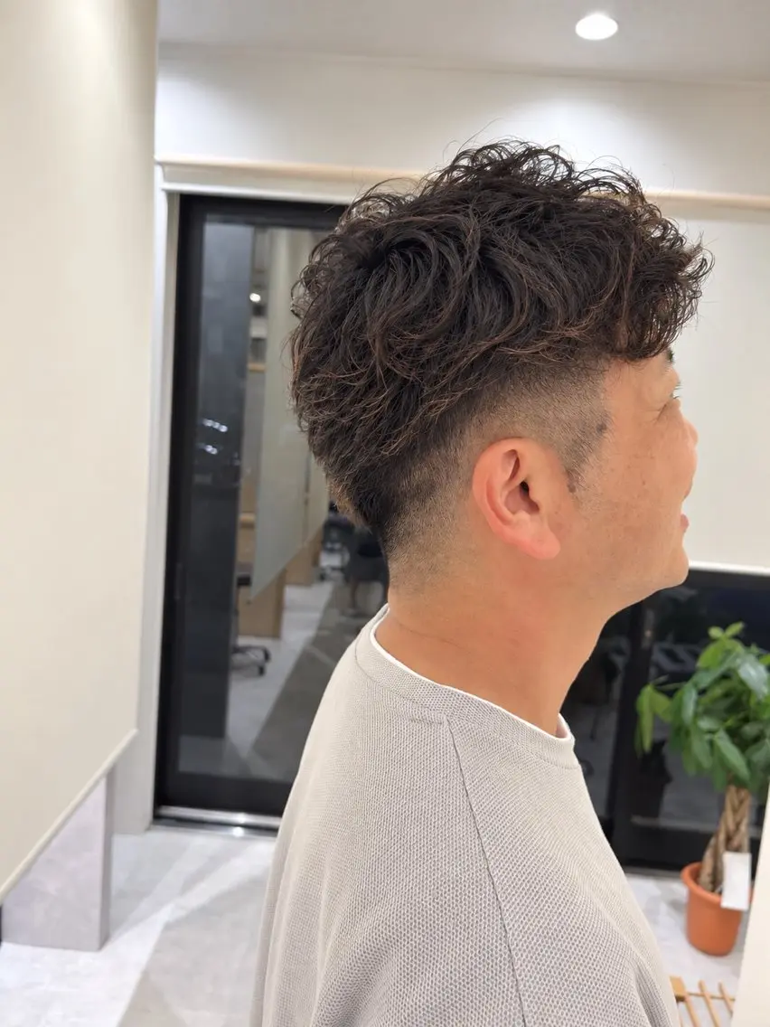 ショート パーマ ケアカラー 髪質改善 カット パーマ ヘッドスパ 久木原 ゆりのヘアスタイル
