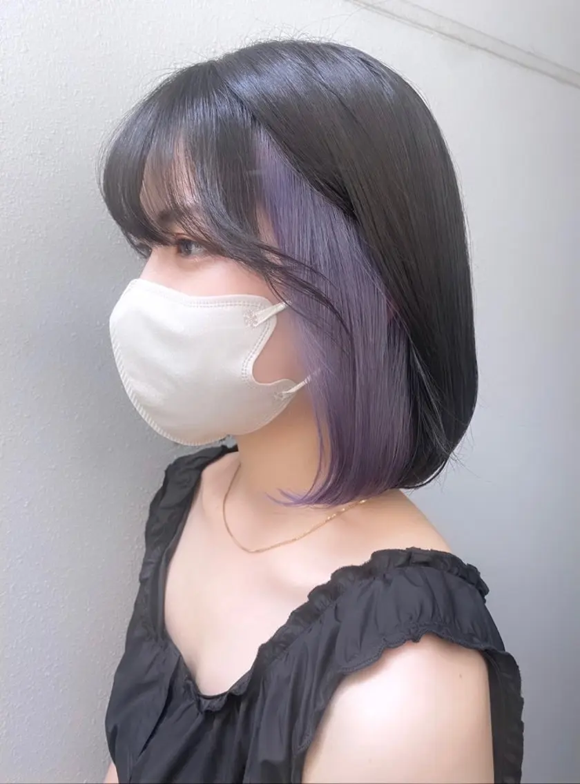 カラー ハイトーンカラー ラベンダーカラー 中村 彩夏のヘアスタイル