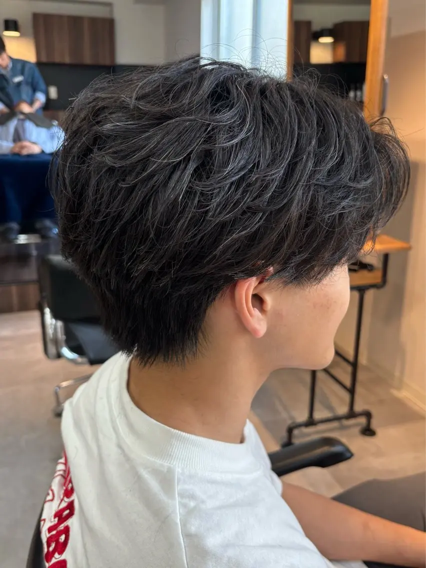 パーマ メンズ フェザーパーマ メンズパーマ 保立フェザーパーマ 大人メンズヘア船橋駅のヘアスタイル