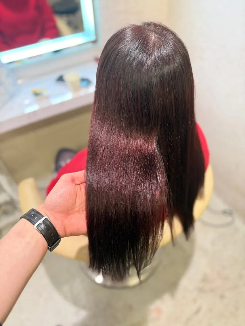 セミロング カラー アディクシーカラー ブリーチ ケアカラー ブリーチなしカラー レッドカラー ヘアカラー トリートメント 🔥ユウト🔥メンズ 特化/赤み消しカラーのヘアスタイル