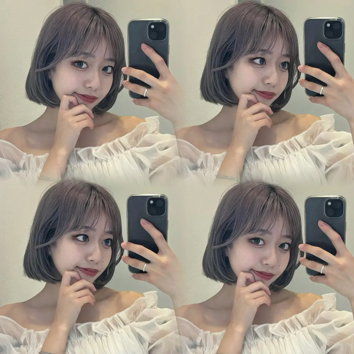 ショート ヘアアレンジ 切りっぱなしボブ ボブ タンバルモリ 韓国風ヘア ワンホンヘア 韓国ヘア/ロー レイヤー/Rumiのヘアスタイル