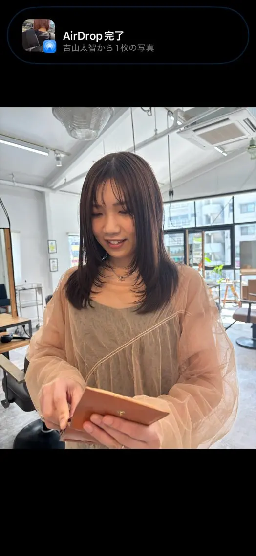 セミロング カット ヘアカラー トリートメント hirose hitomiのヘアスタイル