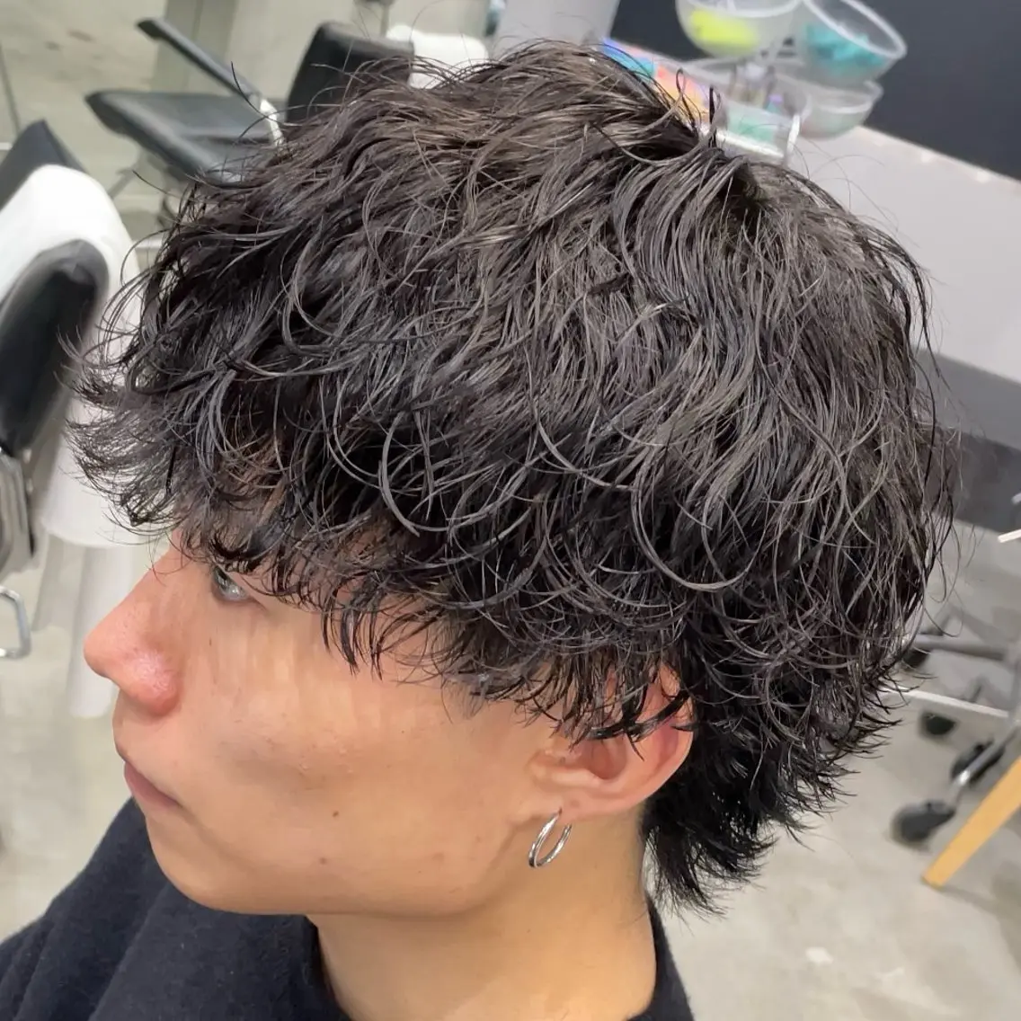 ミディアム パーマ ヘアアレンジ メンズ fifth 石川 凪のヘアスタイル