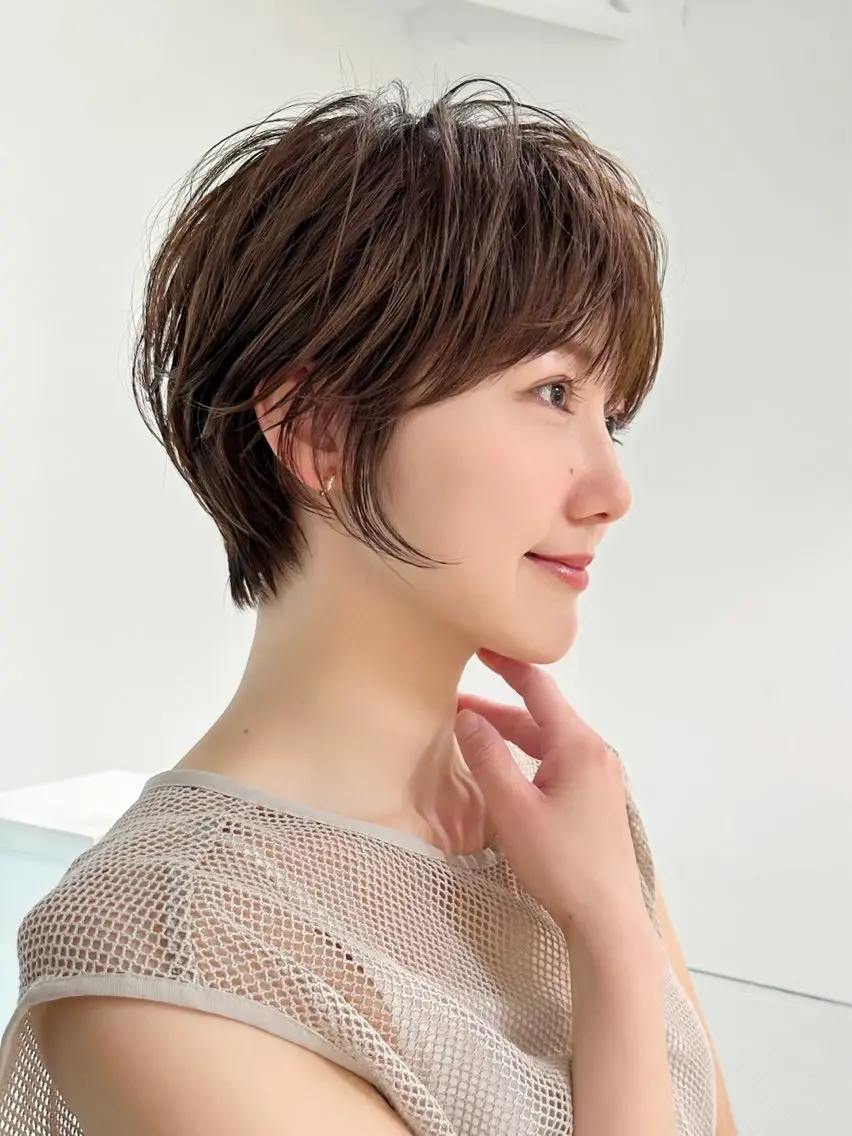 ショート ショートヘア 小顔カット カット ヘアカラー トリートメント ヘッドスパ 縮毛矯正/レイヤー taiga🐯のヘアスタイル