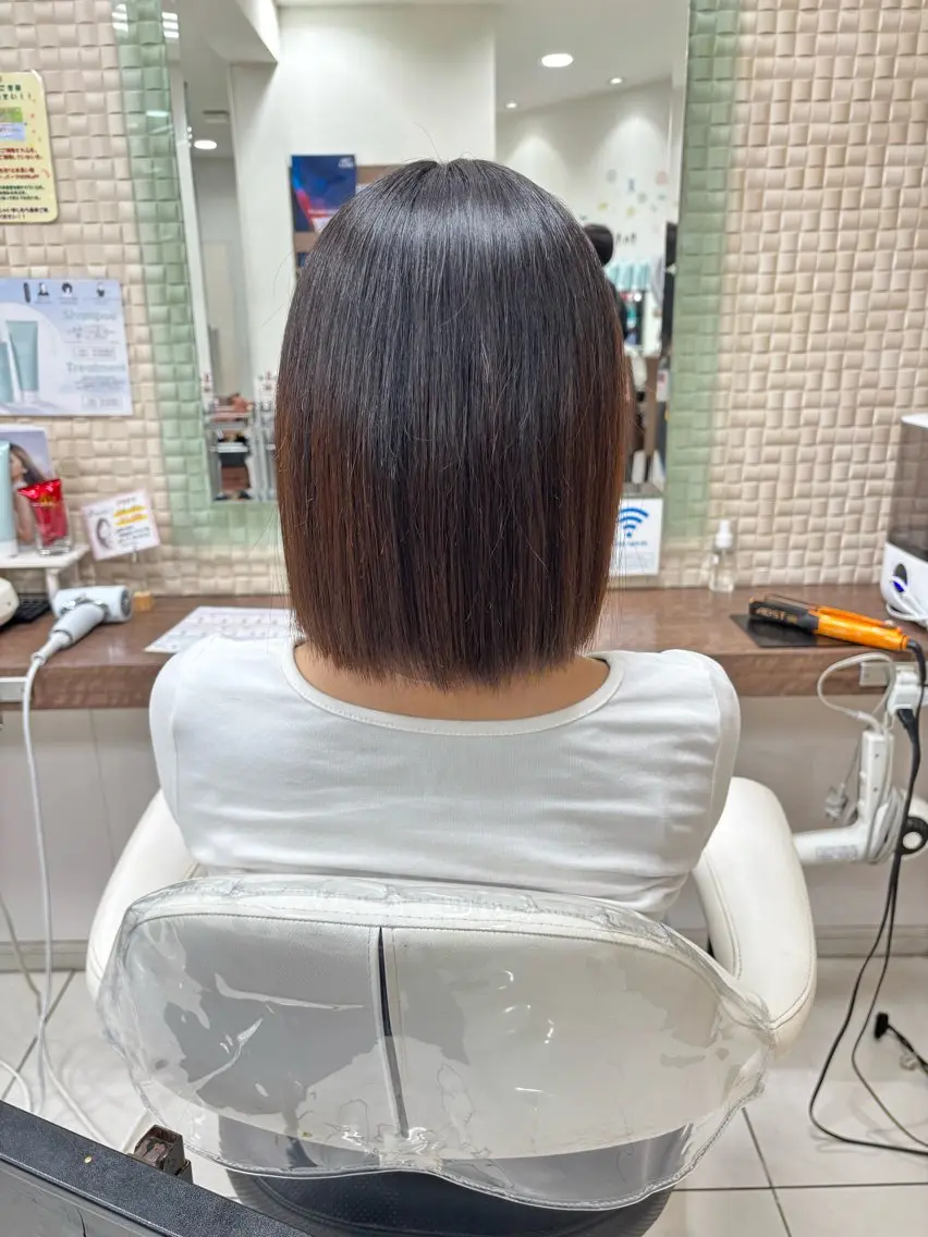ミディアム 縮毛矯正 縮毛矯正 原田 虎太郎のヘアスタイル