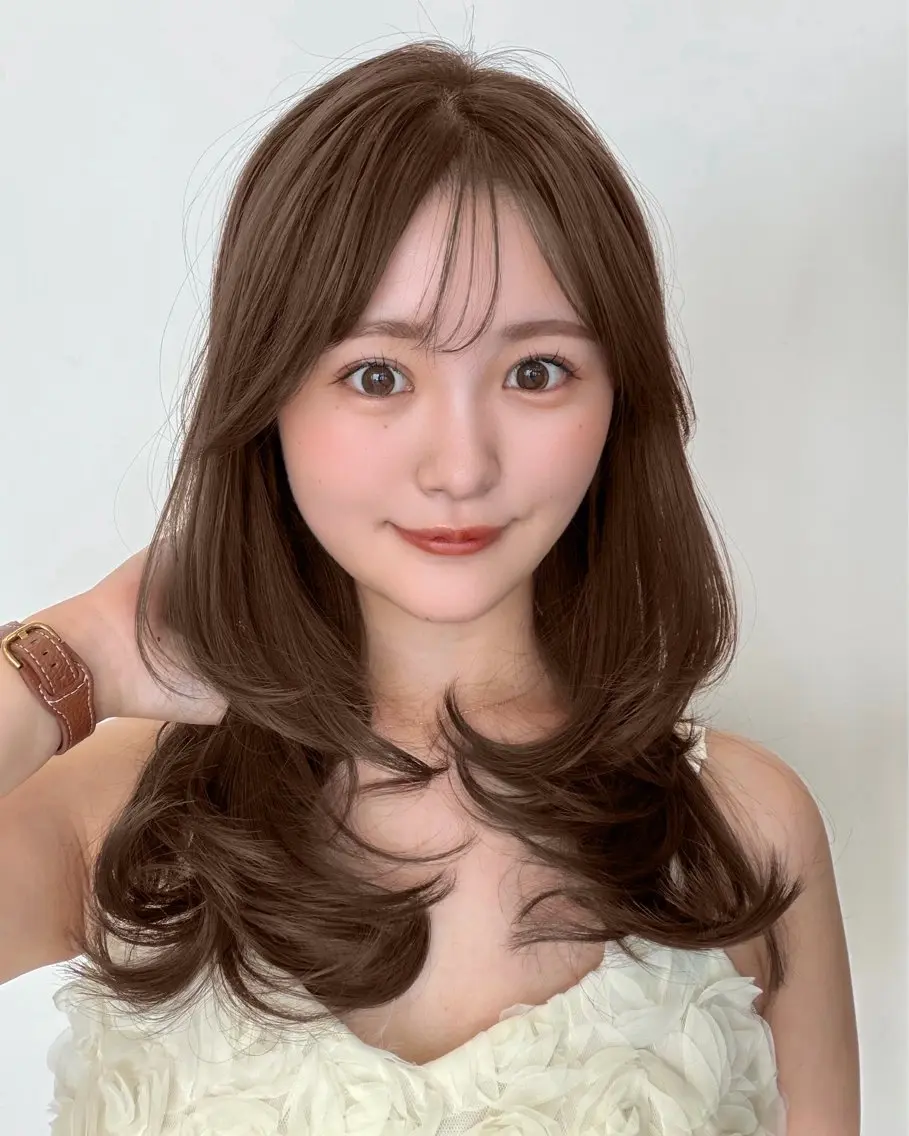 ミディアム カット ヘアカラー トリートメント 垢抜けワンカール レイヤー⭐️shunのヘアスタイル