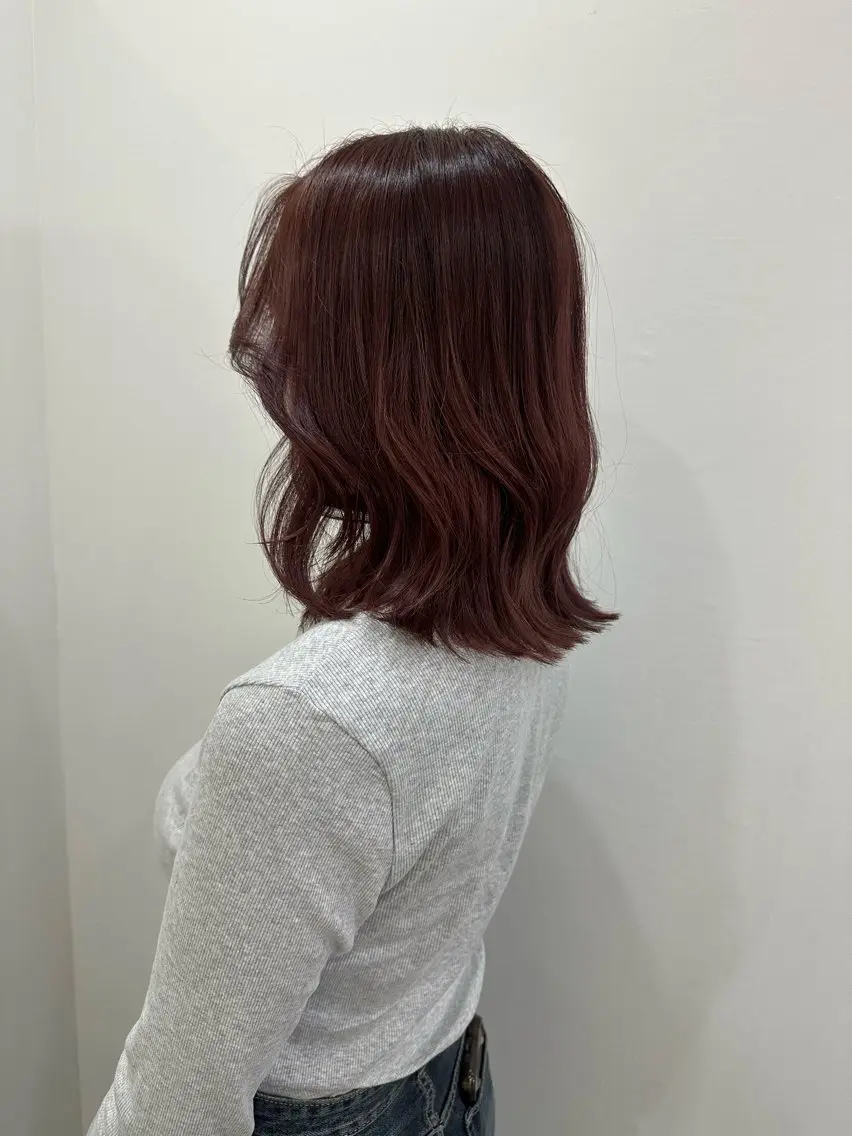 ミディアム カラー ブリーチ カット ヘアカラー トリートメント レイヤー/ナチュラル 💐nao.のヘアスタイル