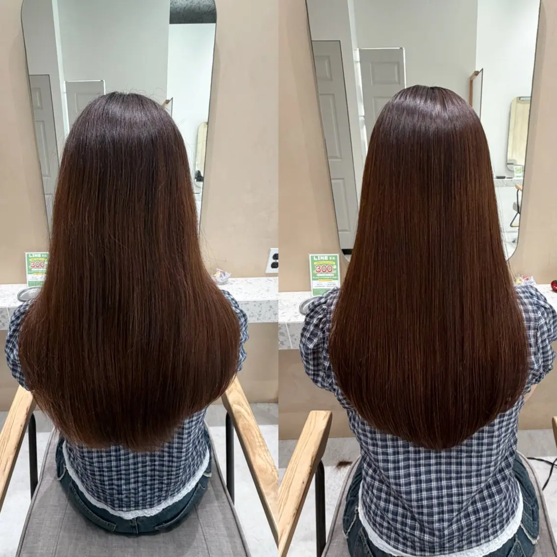 ロング 縮毛矯正 カット 縮毛矯正 トリートメント 🫧艶髪ボブ🫧 チカのヘアスタイル