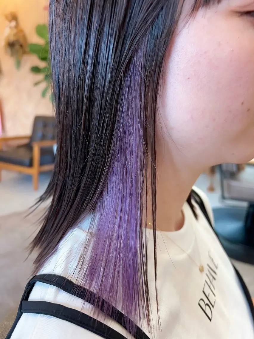 ミディアム カラー インナーカラー ヘアカラー トリートメント hair works raptureのヘアスタイル