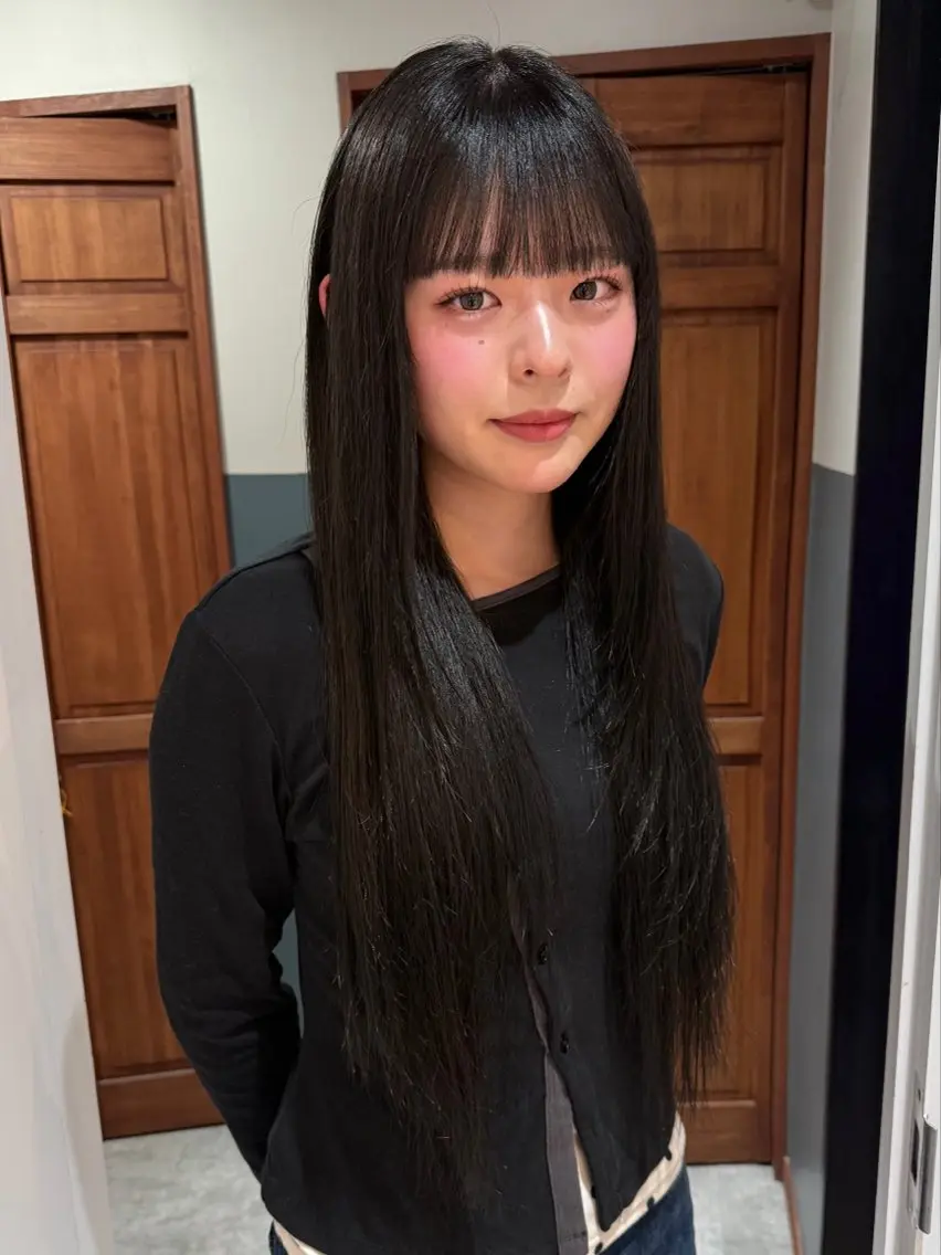 ロング カラー パーマ 黒髪 カット ヘアカラー 縮毛矯正 トリートメント mai / linoah˚✧のヘアスタイル