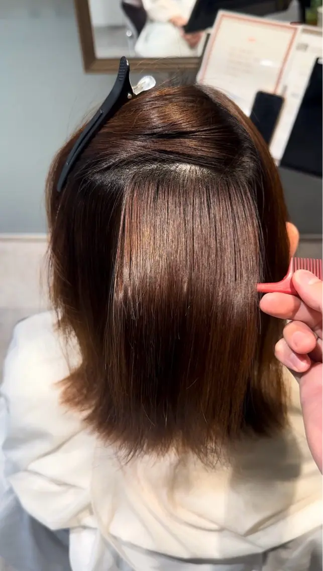 ミディアム 縮毛矯正専門店 unlabel近藤のヘアスタイル
