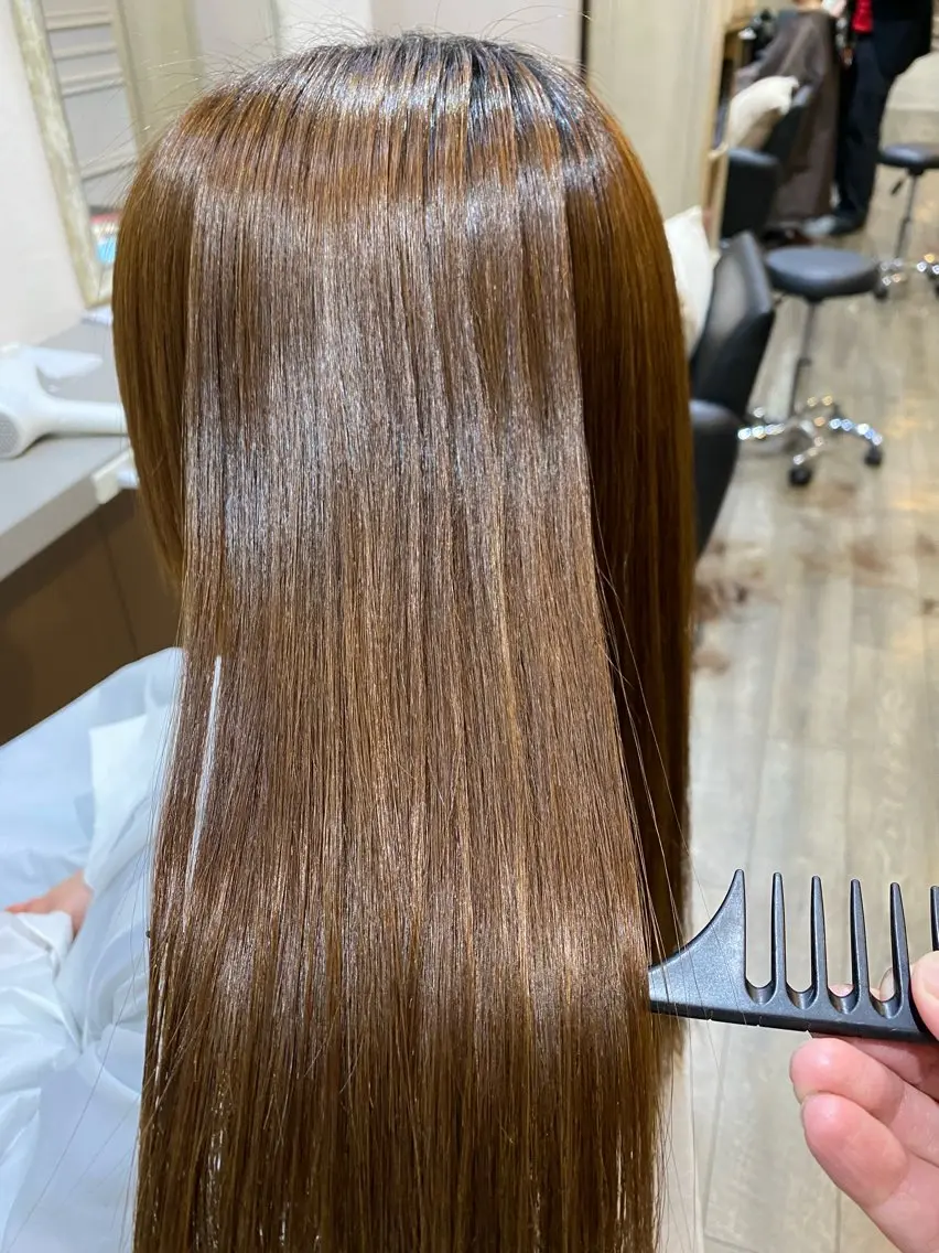 セミロング 縮毛矯正 原田 英治のヘアスタイル