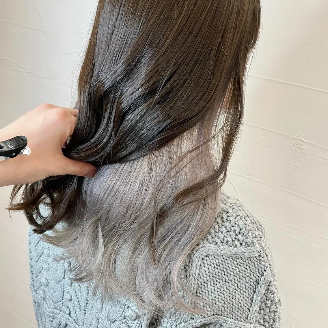 セミロング カラー アディクシーカラー バレイヤージュ ブリーチ ケアブリーチ 透明感カラー カット ヘアカラー 水戸/ブリーチカラー ♠️♠️會澤遼真のヘアスタイル