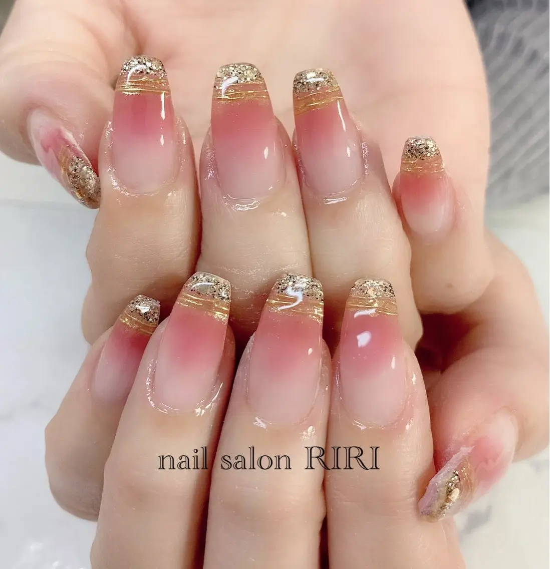 ネイル フレンチネイル ラメ(グリッター) RIRI リリのネイルデザイン
