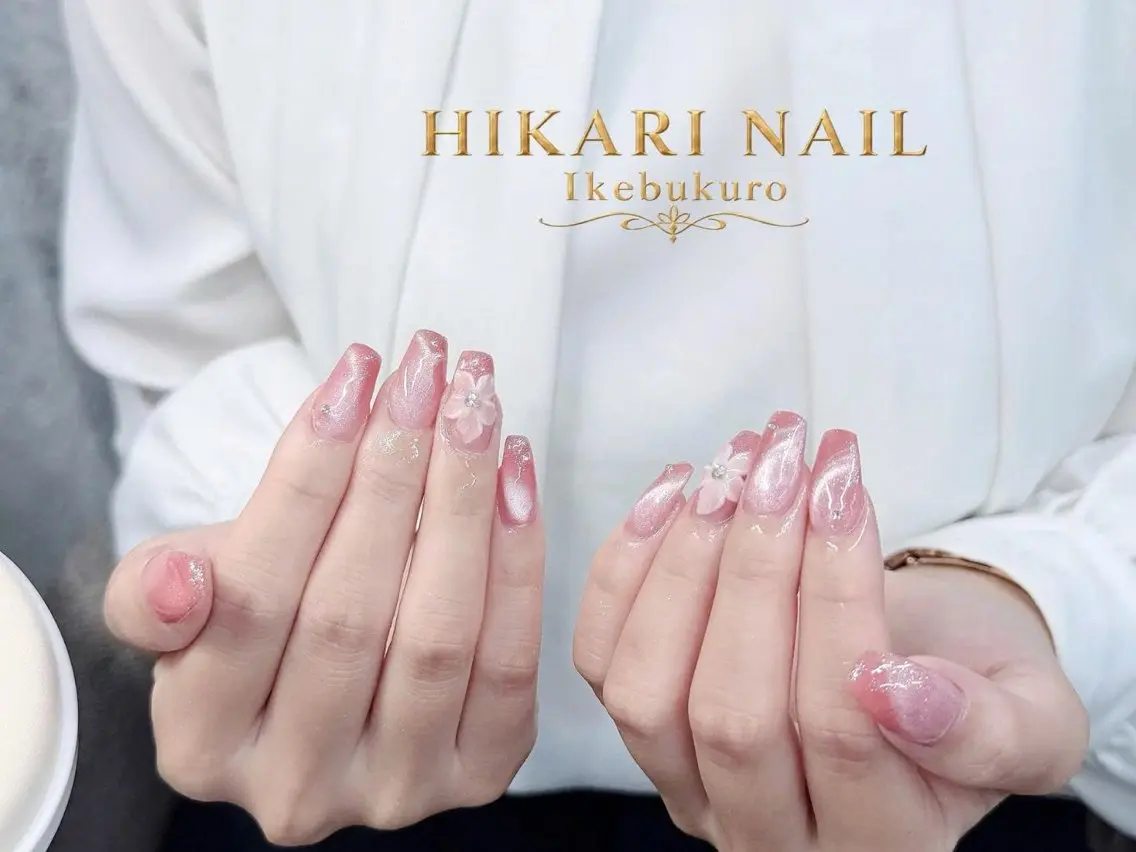 ネイル チークネイル 長さ出し フレンチネイル ガーリー ハロウィン ハンドネイル HikariNail Ikebukuroのネイルデザイン