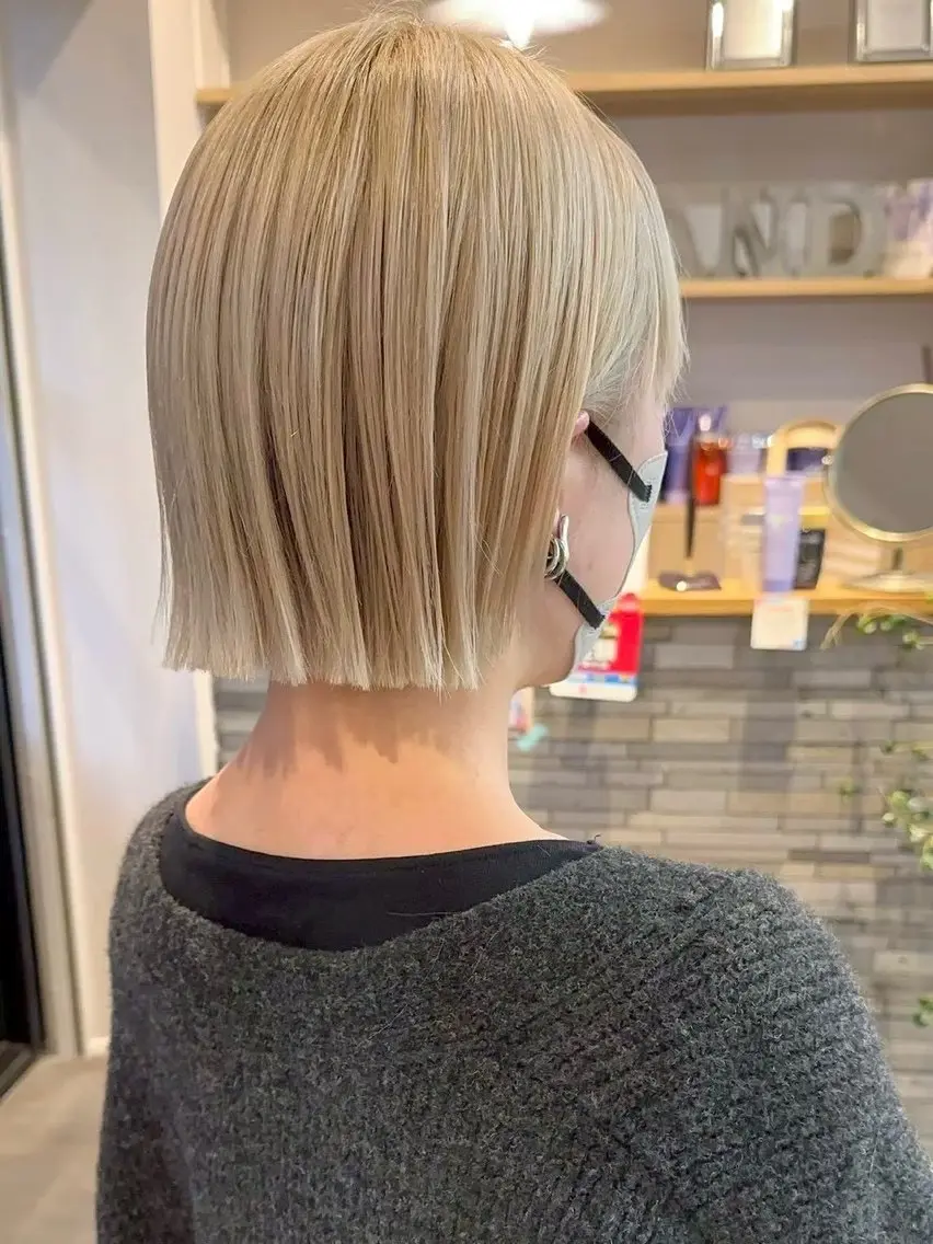 ショート ワンレンボブ ショートボブ アッシュ ボブ くびれヘア 🎴イトウユウ🎴 ボブ特化美容師のヘアスタイル
