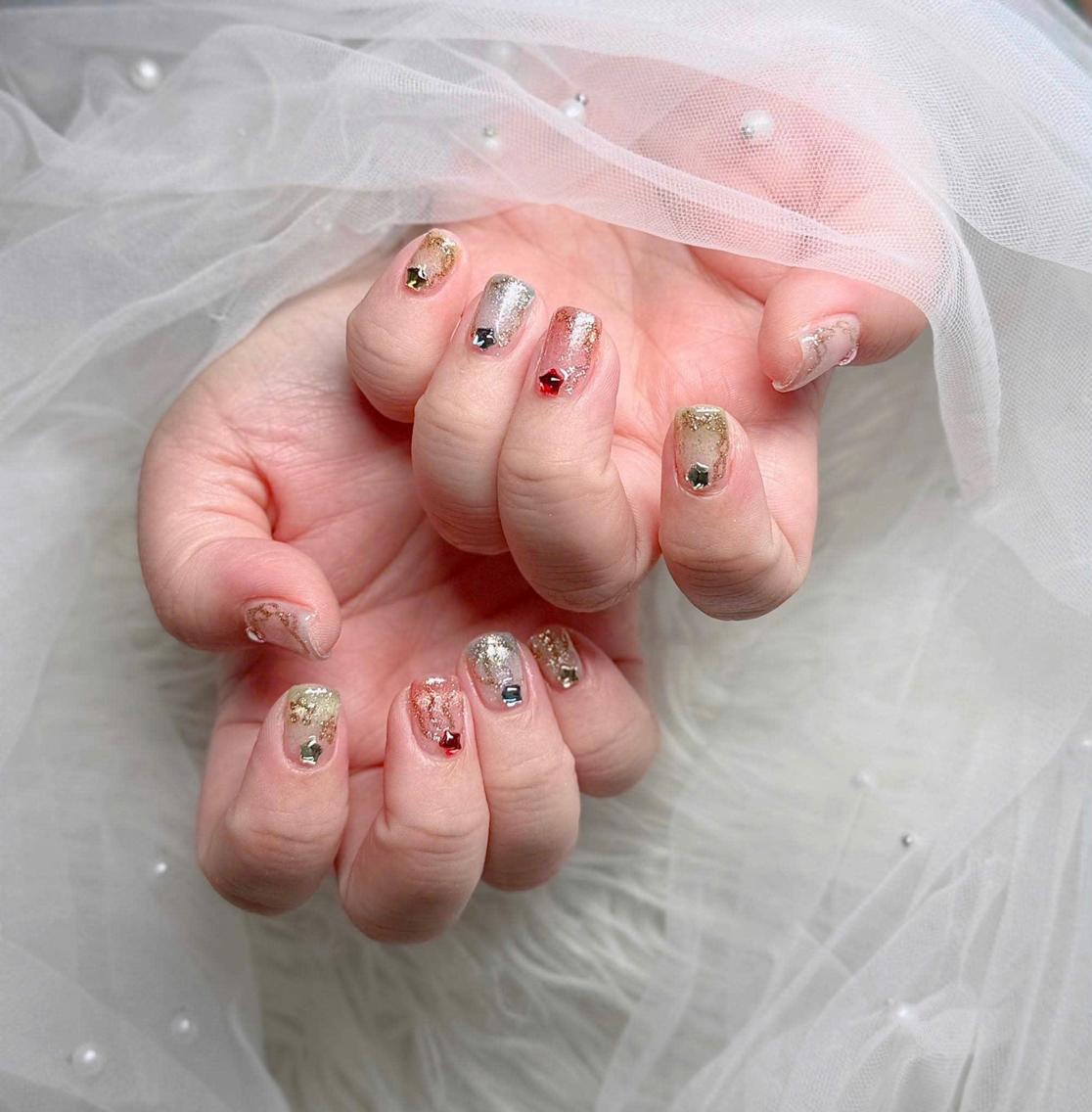 ネイル フレンチネイル ジェルネイル ハロウィン 韓国ネイル マグネットネイル ハンドネイル H.baby Nail Salonのネイルデザイン