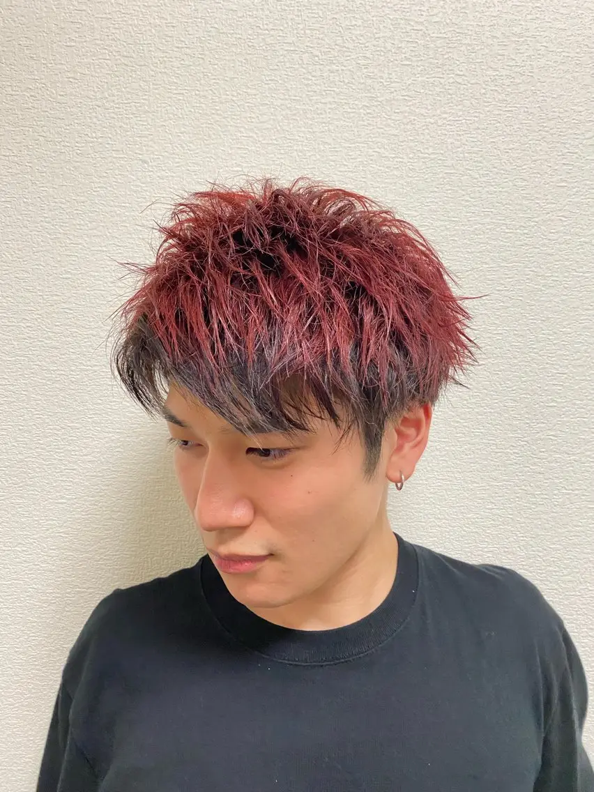 メンズ カット フェザーパーマメンズ ピンパーマ京都駅前のヘアスタイル