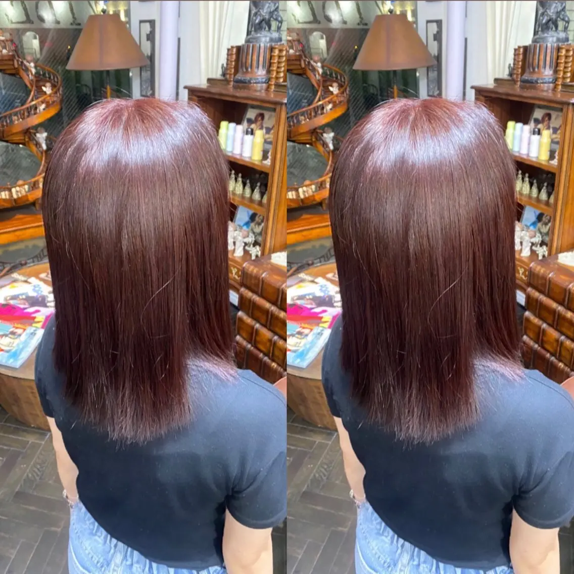 ミディアム カラー レッドカラー 💎ハイトーン/艶 カラー モエカ💎のヘアスタイル