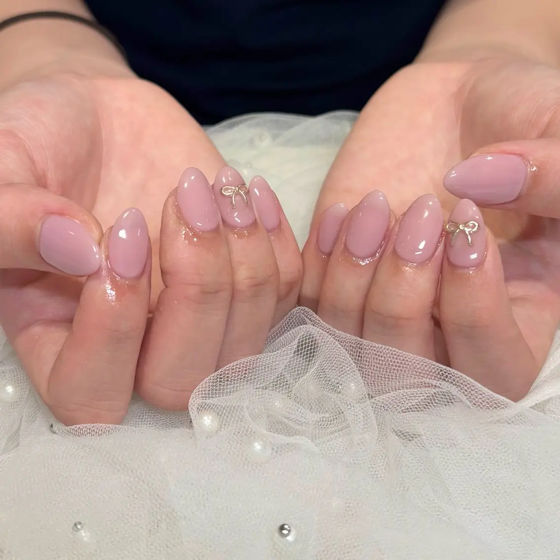 ネイル ブルー ワンカラーネイル ピンク ハンドネイル 荒巻 めいのネイルデザイン
