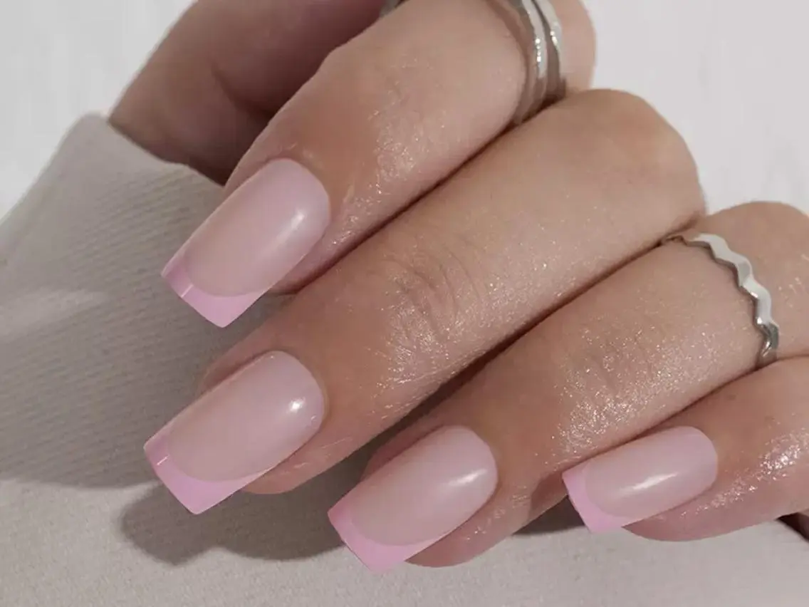 ネイル フレンチネイル ジェルネイル ガーリー ピンク ショートネイル ハンドネイル ハンドケア ✨ Cocoのネイルデザイン