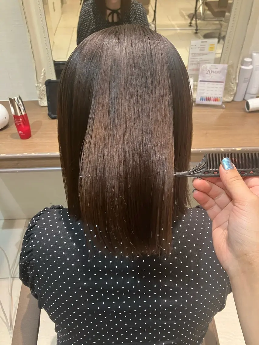 パーマ 韓国風レイヤー& 透明感カラー✨のヘアスタイル