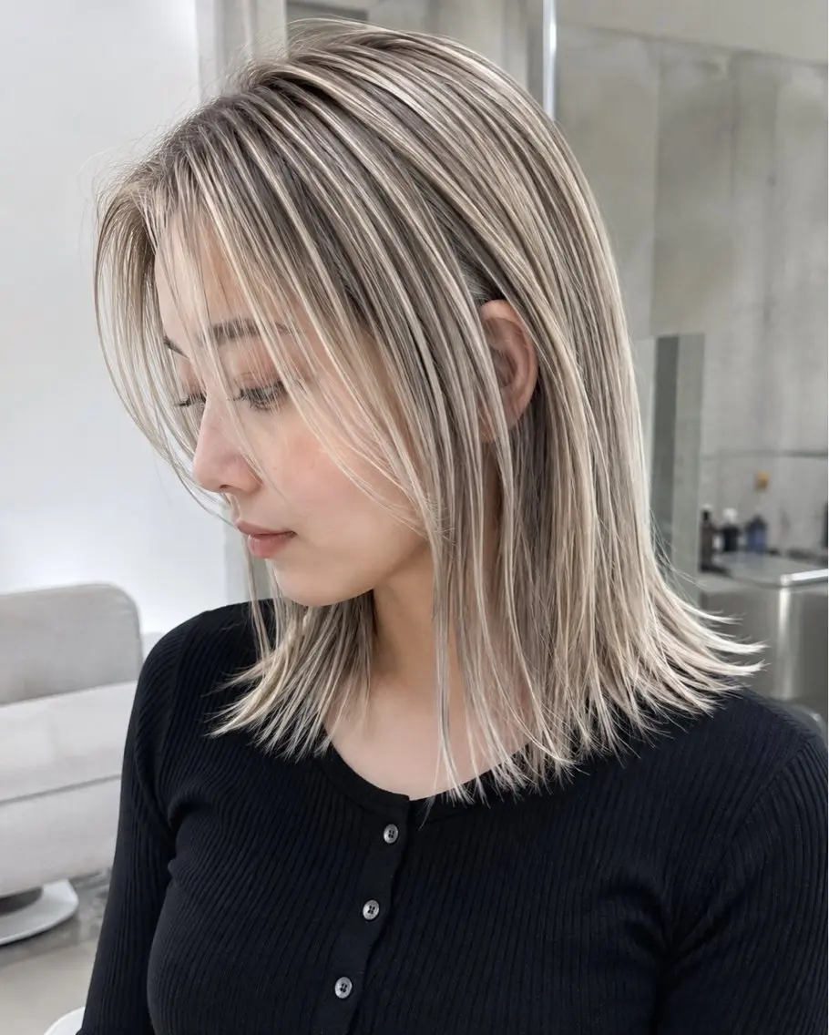 ミディアム ヘアカラー 縮毛矯正 トリートメント ✨毛髪診断で絶対綺麗 ✨美髪艶髪専門✨高浪のヘアスタイル