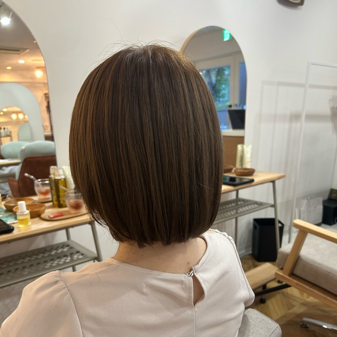 ミディアム カット ヘアカラー 櫻井園子🌸 縮毛矯正のヘアスタイル
