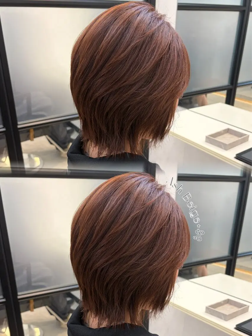 ショート カラー アッシュ カット ヘアカラー トリートメント MAKO/モテ髪/ ハイトーン/赤みなしのヘアスタイル