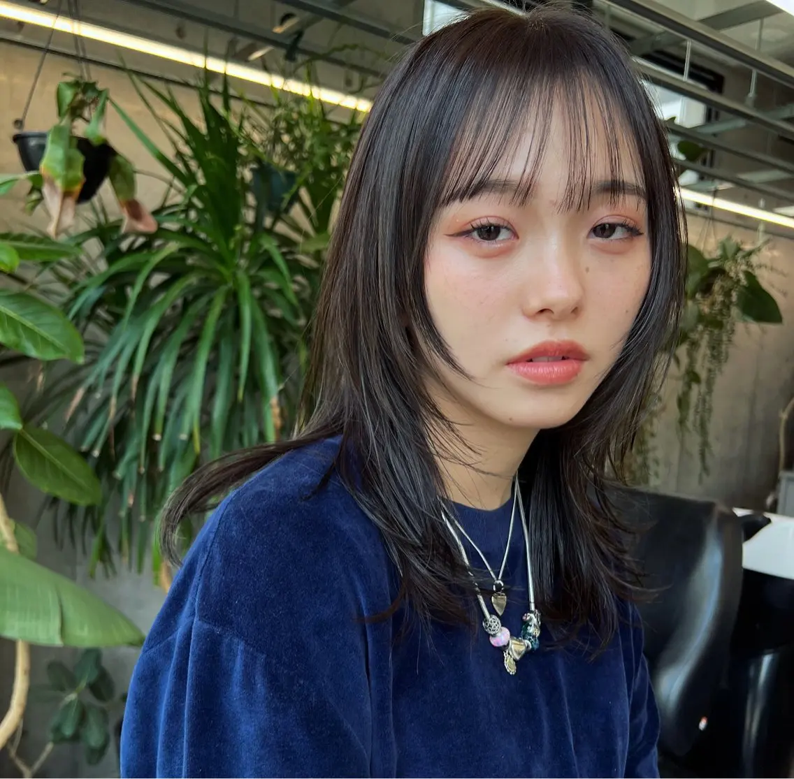 ミディアム カット ヘアカラー ハッシュカット カシマハヤトのヘアスタイル