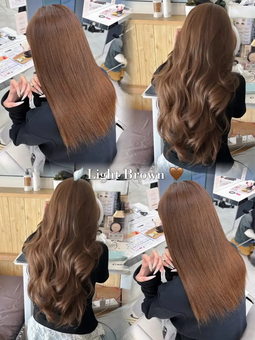セミロング ヘアカラー トリートメント 🪽透明感カラー/ハ イトーン𝗬𝗨𝗜のヘアスタイル